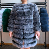 2020 Real Fox Fur Coat Women Natural Real Fur Jackets Vest  Winter Outerwear Women Clothes