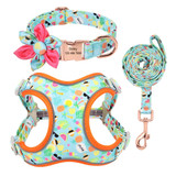 Custom Printed Dog Collar Leash Harness Set