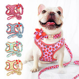 Custom Printed Dog Collar Leash Harness Set
