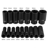 16Pcs 1/2" Drive Air Hex Bit Socket Set