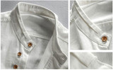 Men's Cotton Linen Long Sleeve Casual Slim Mandarin Collar Shirts