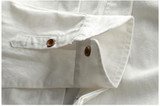 Men's Cotton Linen Long Sleeve Casual Slim Mandarin Collar Shirts