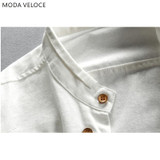 Men's Cotton Linen Long Sleeve Casual Slim Mandarin Collar Shirts