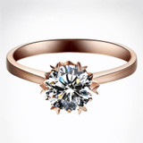 14K Rose Gold Moissanite Engagement Ring