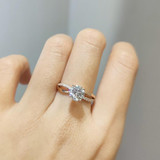 18K Rose Gold Ring 1ct D color Romantic Design Moissanite Engagement Ring