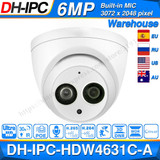 Dahua IPC-HDW4631C-A 6MP HD POE Network Mini Dome IP Camera Metal Case Built-in MIC CCTV Camera 30M IR Dahua IK10 HDW4631C-A