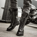 Men's Motorcycle Buckle Belt Boots