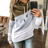 Hooded Turtleneck Long Sleeve Sweatshirt