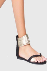 Plain  Flat  Velvet  Ankle Strap  Peep Toe  Casual Date Flat Sandals