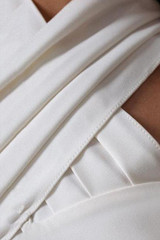 Commuting Cross Stand Collar Sleeveless Pure Colour High-Waist Suit