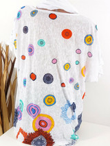 Round Neck  Patchwork  Polka Dot Blouses