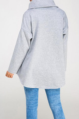 Cowl Neck Asymmetric Hem  Batwing Sleeve Sweatshirts
