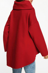 Cowl Neck Asymmetric Hem  Batwing Sleeve Sweatshirts