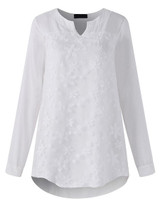 V Neck Plain Patchwork Embroidery Blouses