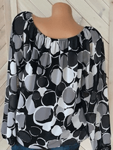 Off The Shoulder Printed Long Sleeve Blouses