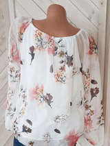 Tie Collar  Printed  Long Sleeve Blouses