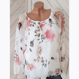 Tie Collar  Printed  Long Sleeve Blouses