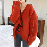 Casual V Neck Loose Pure Colour Sweater Casual V Neck Loose Pure Colour Sweater