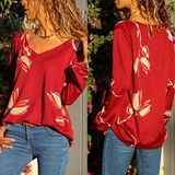 V Neck  Floral Printed T-Shirts