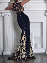 Sexy Lace Slim Sleeveless Evening Dresses
