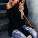 Stylish Bat-Sleeve Ribbed Casual Knit Sweater
