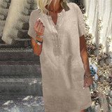 Fashion Cotton Loose Short Sleeves Casual Dresses