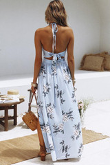 Fashion Floral Print Vacation Maxi Dress