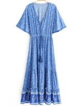 Fashion V Collar Printed Big Pendulum Dress
