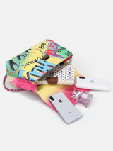 Rainbow graffiti Handbag w/Long Chain Strap