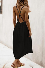V Neck  Plain  Sleeveless Maxi Dresses