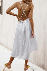 V Neck  Plain  Sleeveless Maxi Dresses