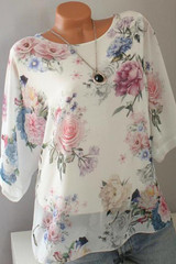Round Neck  Loose Fitting  Print Short Sleeve T-Shirts Round Neck  Loose Fitting  Print Short Sleeve T-Shirts