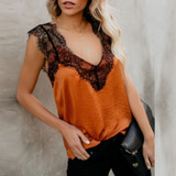 Fashion Loose Lace Lace Sleeveless Strapless T-Shirt
