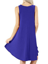 Round Neck Plain Casual Dress