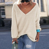 V Neck  Plain Sweaters