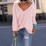 V Neck  Plain Sweaters