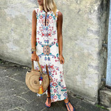 Cotton/Linen Printed Casual Dress