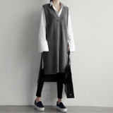 Fashion Simple Loose Sleeveless Knitted Dress