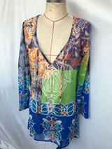 Sexy V Collar Printing Chiffon Beach Vacation Dress