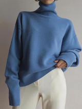 Sweet High Collar Pure Colour Sweater