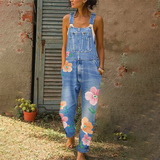 Fashion Denim Print Jumpsuit