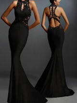 Round Neck Sleeveless Sexy   Fishtail Dress