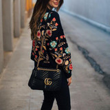 Sweet Retro Chic Loose Embroidery Long Sleeve Knitting Sweater