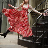 Vintage Striped  Maxi Dresses