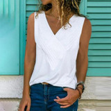 Casual V Neck Sleeveless Pure Colour Vest Casual V Neck Sleeveless Pure Colour Vest