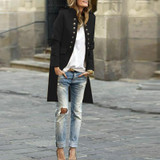Band Collar  Double Breasted  Plain Trench Coat