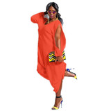 2019 Spring Plus Size Baggy Harem Slit Sleeve Loose Jumpsuit