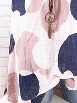 Spring Summer  Cotton  Women  Round Neck  Polka Dot  Sleeveless Blouses