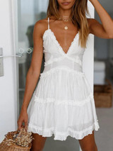 Fashion Sexy Backless Solid   Color Dress