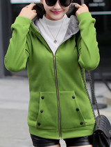 Hooded  Patch Pocket Coat